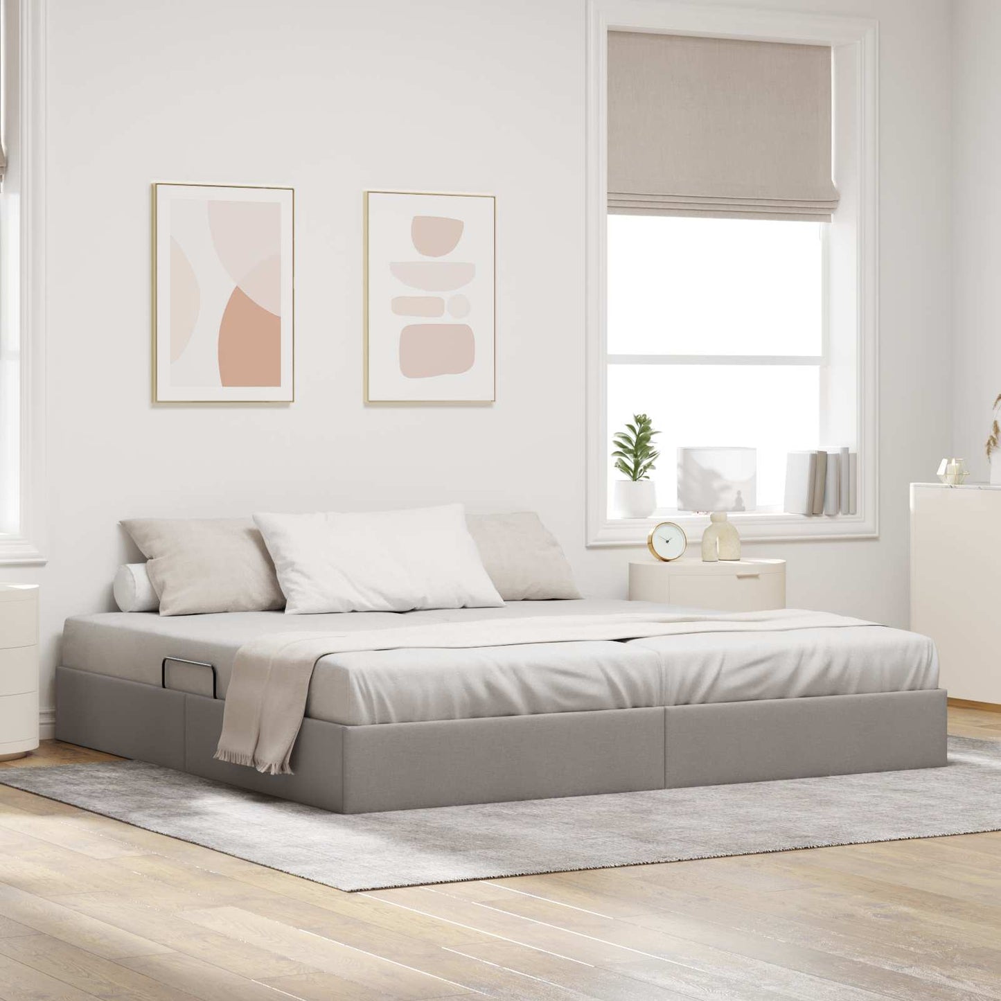 Letto ottomano con archiviazione Talpa 200 x 200 cm Tessuto