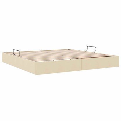 Letto ottomano con archiviazione Crema 200 x 200 cm Tessuto | homemem39