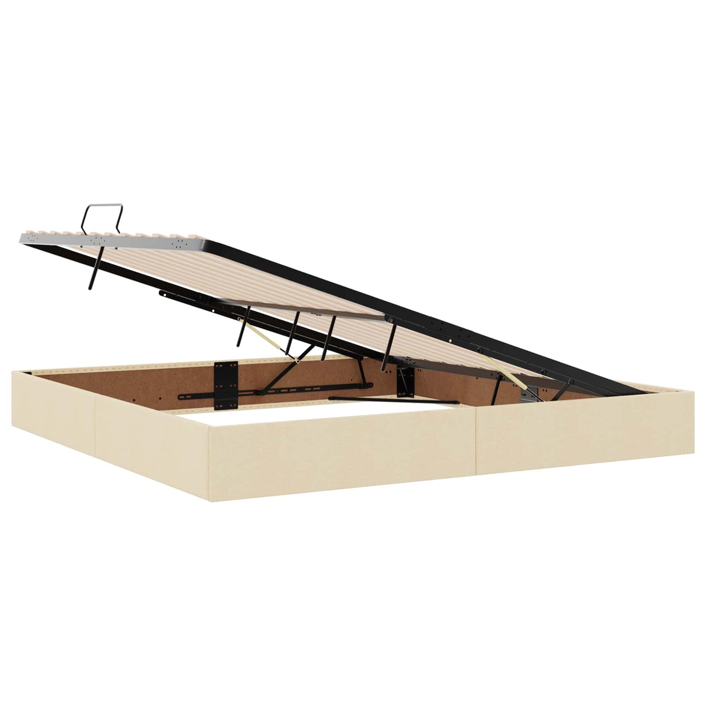 Letto ottomano con archiviazione Crema 200 x 200 cm Tessuto | homemem39