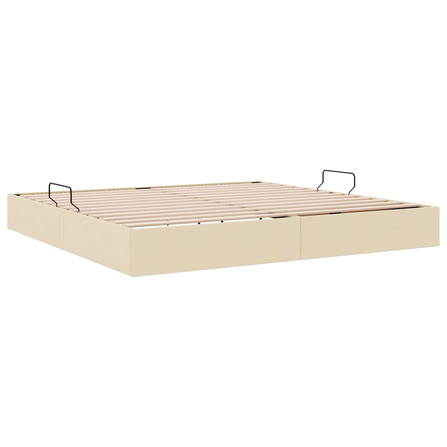 Letto ottomano con archiviazione Crema 200 x 200 cm Tessuto | homemem39