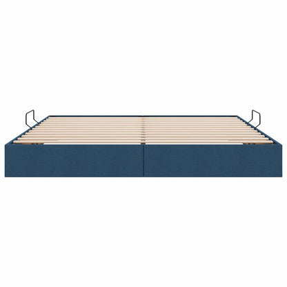 Letto ottomano con archiviazione Blu 200 x 200 cm Tessuto | homemem39