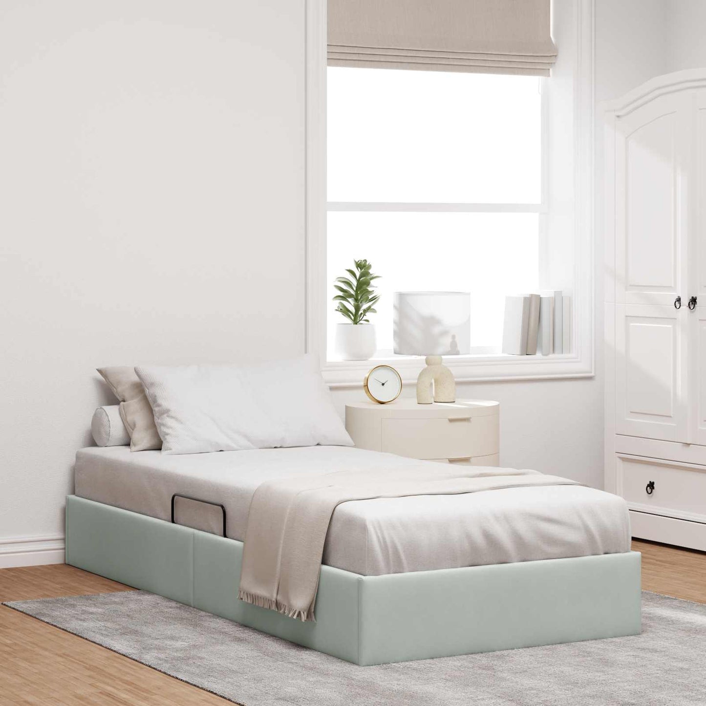 Letto ottomano Grigio Chiaro 90 x 190 cm Velluto | homemem39