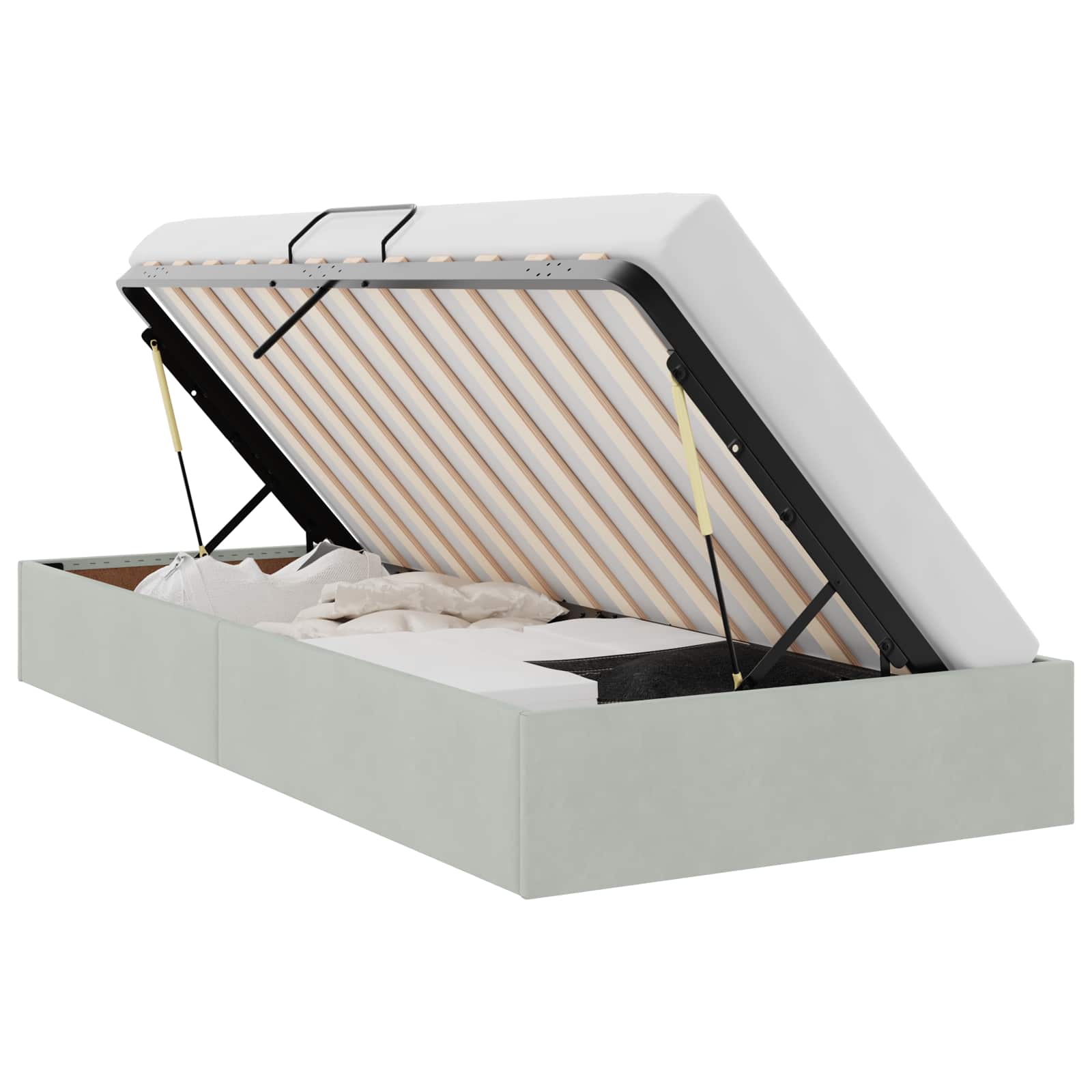 Letto ottomano Grigio Chiaro 90 x 190 cm Velluto | homemem39