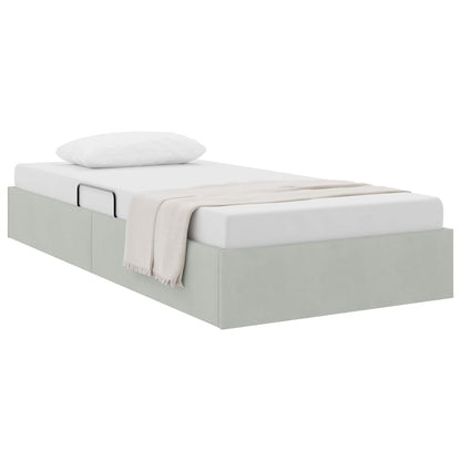 Letto ottomano Grigio Chiaro 90 x 190 cm Velluto | homemem39