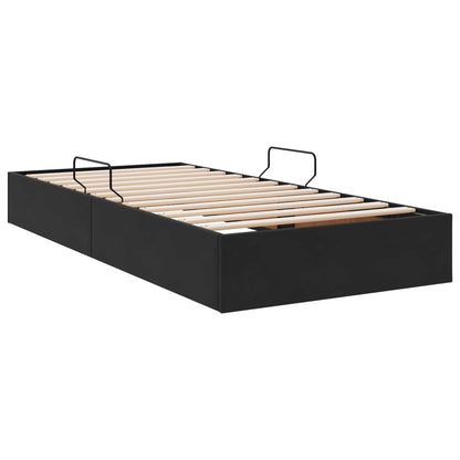 Letto ottomano con archiviazione Nero 90 x 190 cm Velluto | homemem39