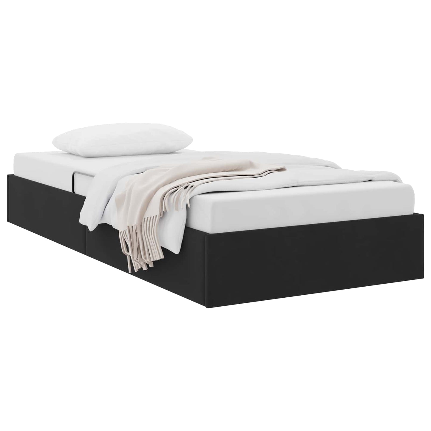 Letto ottomano con archiviazione Nero 90 x 190 cm Velluto | homemem39