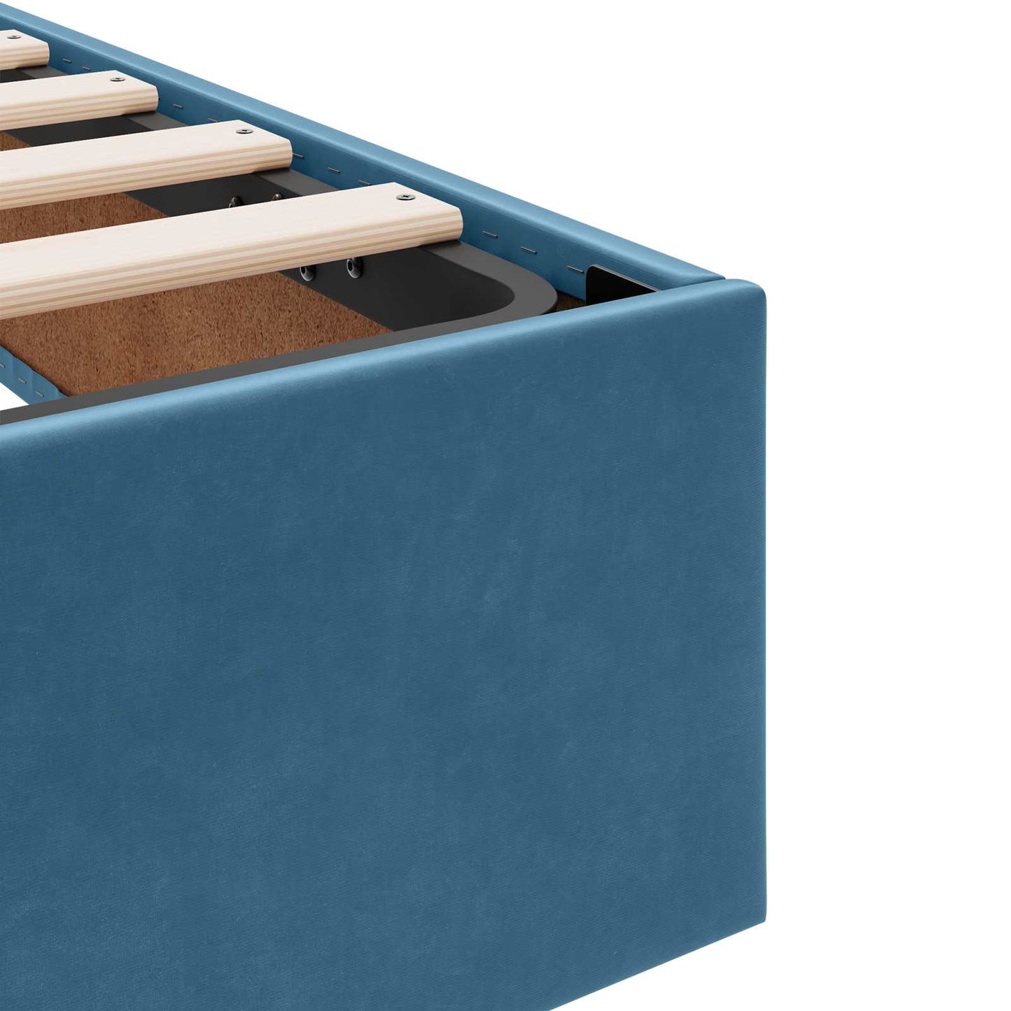 Letto ottomano con archiviazione Blu Scuro 90 x 190 cm Velluto | homemem39