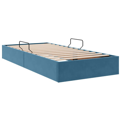 Letto ottomano con archiviazione Blu Scuro 90 x 190 cm Velluto | homemem39