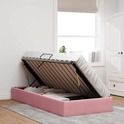 Letto ottomano con archiviazione Rosa 90 x 190 cm Velluto | homemem39