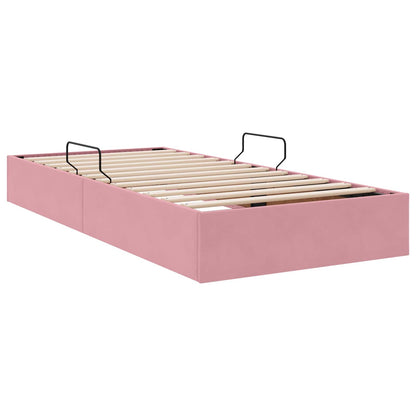 Letto ottomano con archiviazione Rosa 90 x 190 cm Velluto | homemem39