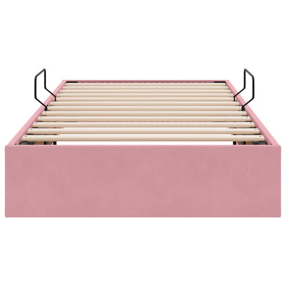 Letto ottomano con archiviazione Rosa 90 x 190 cm Velluto | homemem39