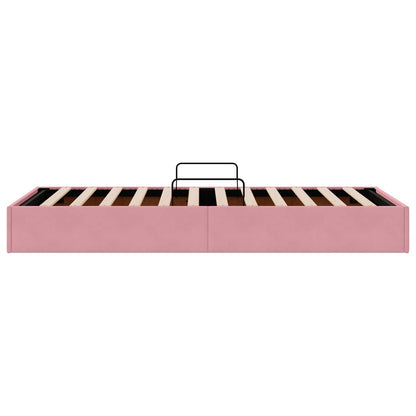 Letto ottomano con archiviazione Rosa 90 x 190 cm Velluto | homemem39