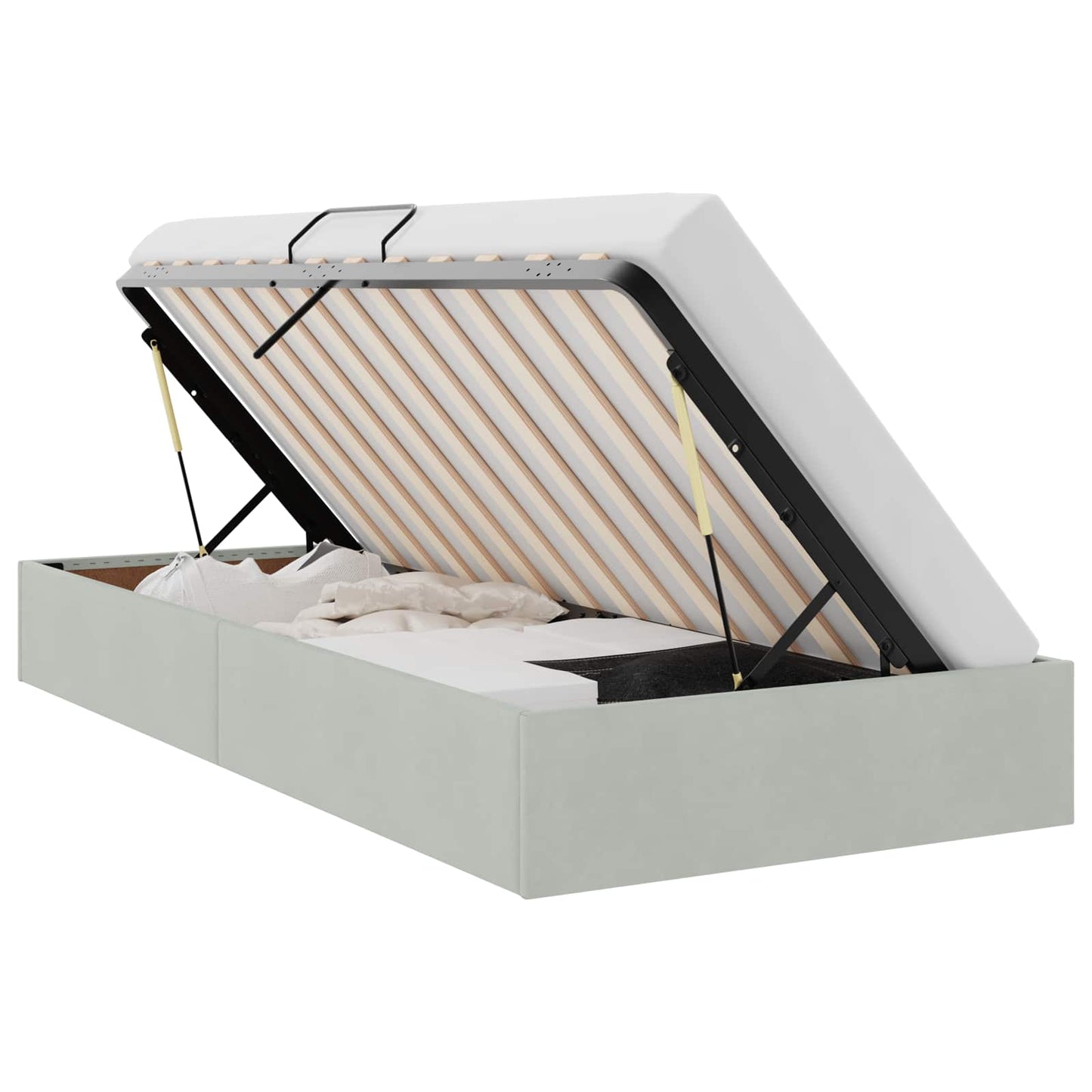 Letto ottomano Grigio Chiaro 90 x 200 cm Velluto | homemem39