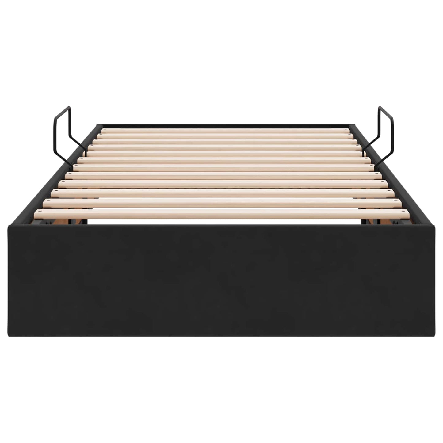 Letto ottomano con archiviazione Nero 90 x 200 cm Velluto | homemem39