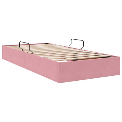 Letto ottomano con archiviazione Rosa 90 x 200 cm Velluto | homemem39