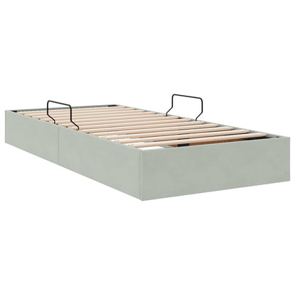 Letto ottomano Grigio Chiaro 100 x 200 cm Velluto | homemem39