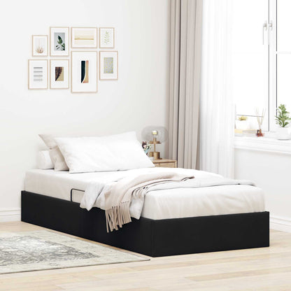 Letto ottomano con archiviazione Nero 100 x 200 cm Velluto | homemem39