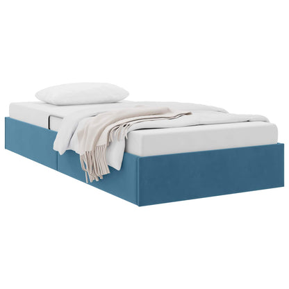 Letto ottomano con archiviazione Blu Scuro 100 x 200 cm Velluto | homemem39