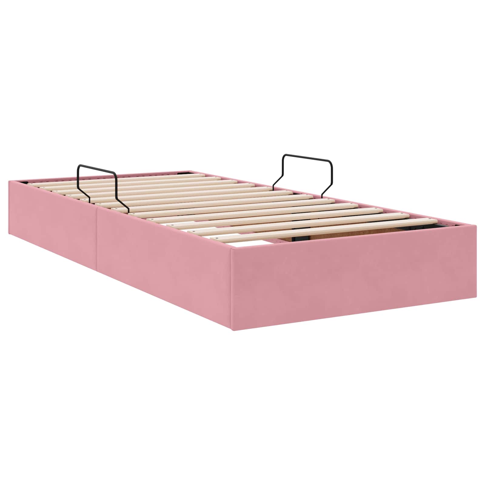 Letto ottomano con archiviazione Rosa 100 x 200 cm Velluto | homemem39