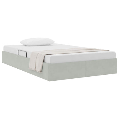 Letto ottomano Grigio Chiaro 120 x 190 cm Velluto | homemem39