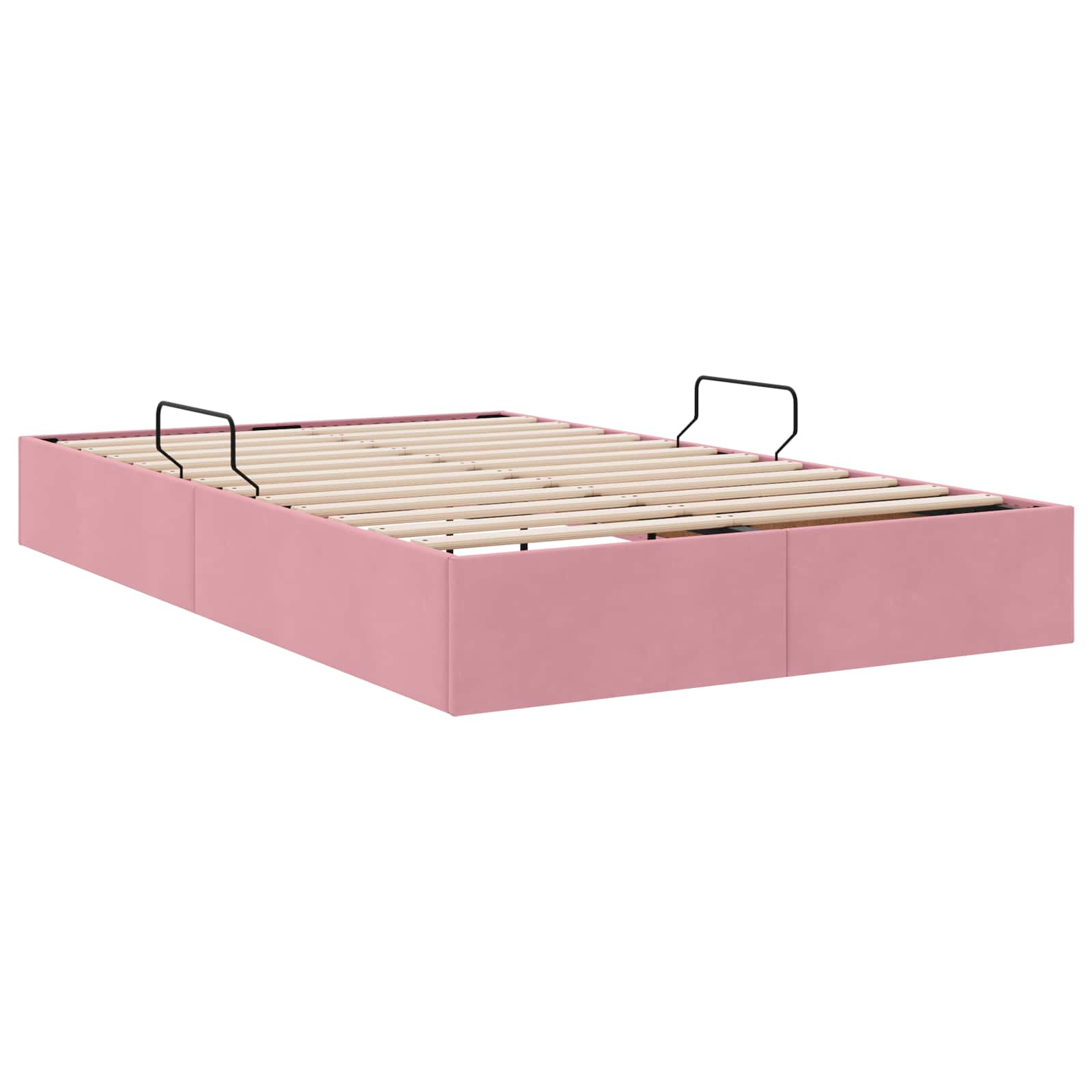 Letto ottomano con archiviazione Rosa 120 x 200 cm Velluto | homemem39