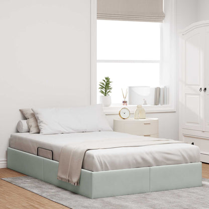 Letto ottomano Grigio Chiaro 120 x 200 cm Velluto