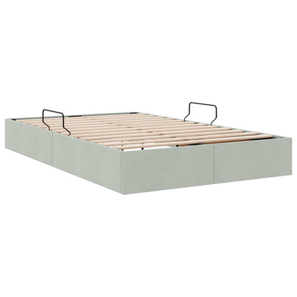 Letto ottomano Grigio Chiaro 120 x 200 cm Velluto