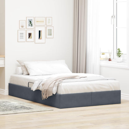 Letto ottomano Grigio Scuro 120 x 200 cm Velluto