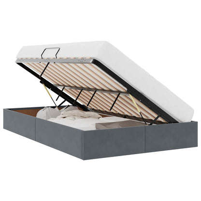 Letto ottomano Grigio Scuro 120 x 200 cm Velluto