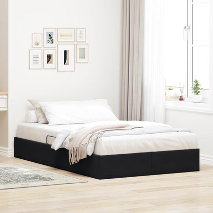 Letto ottomano con archiviazione Nero 120 x 200 cm Velluto | homemem39
