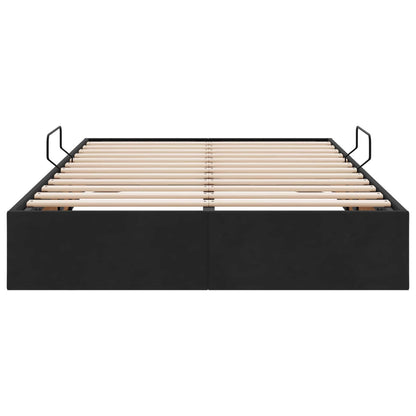 Letto ottomano con archiviazione Nero 120 x 200 cm Velluto | homemem39