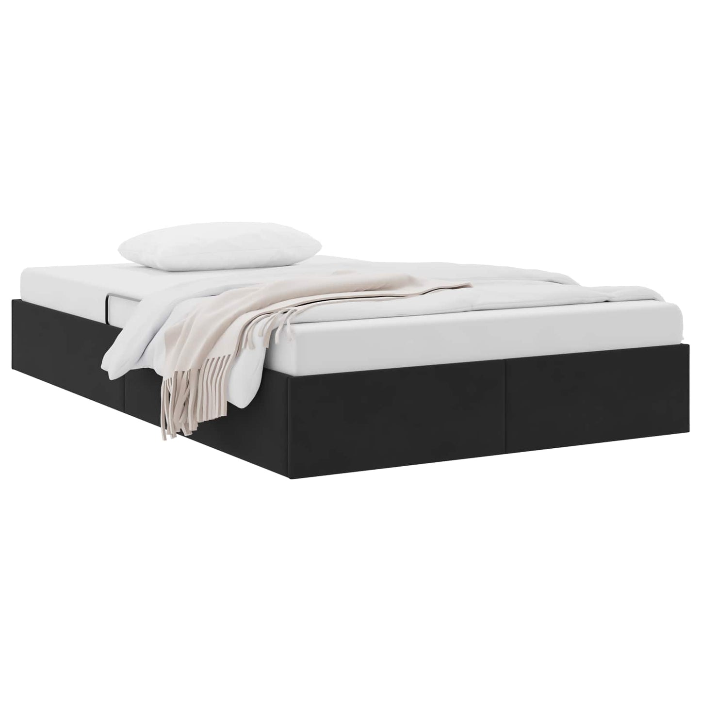 Letto ottomano con archiviazione Nero 120 x 200 cm Velluto | homemem39