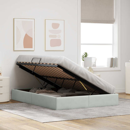 Letto ottomano Grigio Chiaro 140 x 190 cm Velluto | homemem39