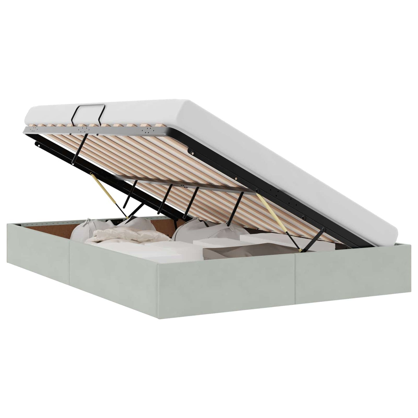 Letto ottomano Grigio Chiaro 140 x 190 cm Velluto | homemem39