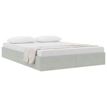 Letto ottomano Grigio Chiaro 140 x 190 cm Velluto | homemem39