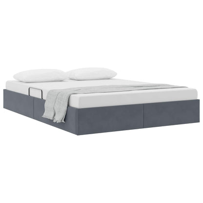 Letto ottomano Grigio Scuro 140 x 190 cm Velluto | homemem39