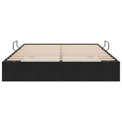 Letto ottomano con archiviazione Nero 140 x 190 cm Velluto | homemem39