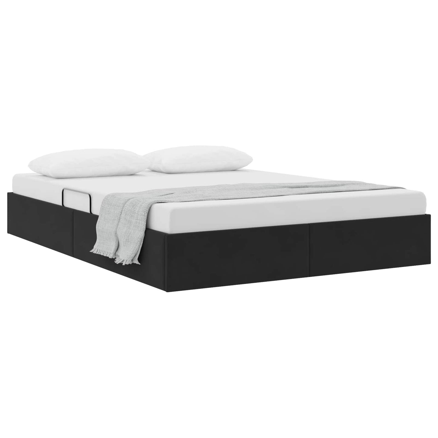 Letto ottomano con archiviazione Nero 140 x 190 cm Velluto | homemem39