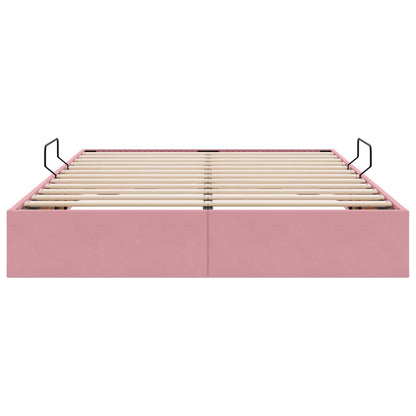 Letto ottomano con archiviazione Rosa 140 x 190 cm Velluto | homemem39