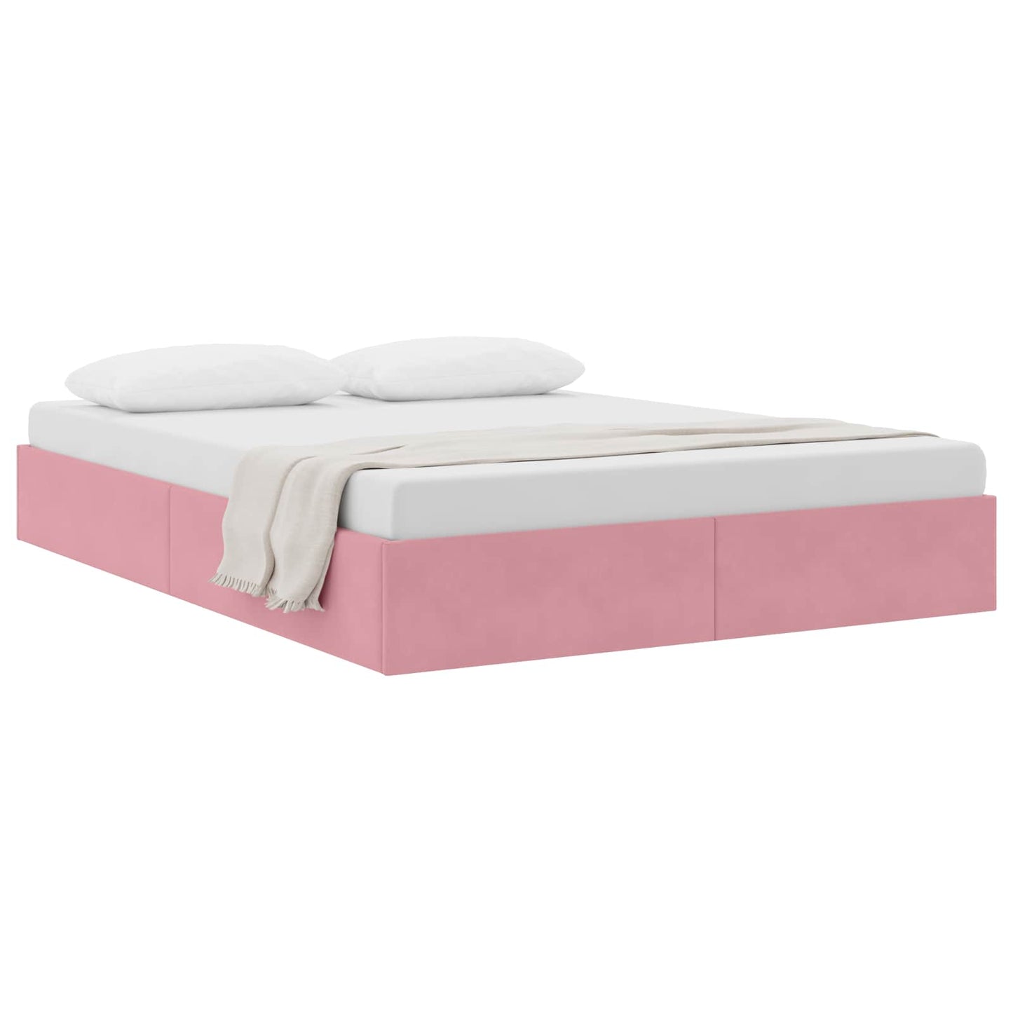 Letto ottomano con archiviazione Rosa 140 x 190 cm Velluto | homemem39