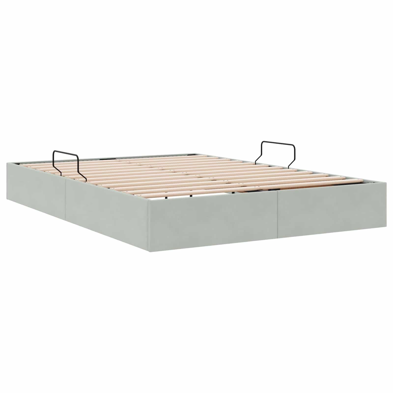 Letto ottomano Grigio Chiaro 140 x 200 cm Velluto | homemem39