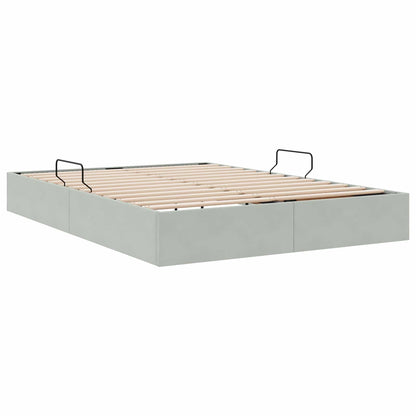 Letto ottomano Grigio Chiaro 140 x 200 cm Velluto | homemem39