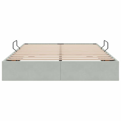 Letto ottomano Grigio Chiaro 140 x 200 cm Velluto | homemem39