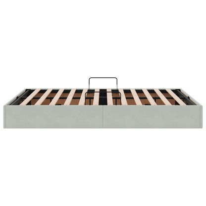 Letto ottomano Grigio Chiaro 140 x 200 cm Velluto | homemem39