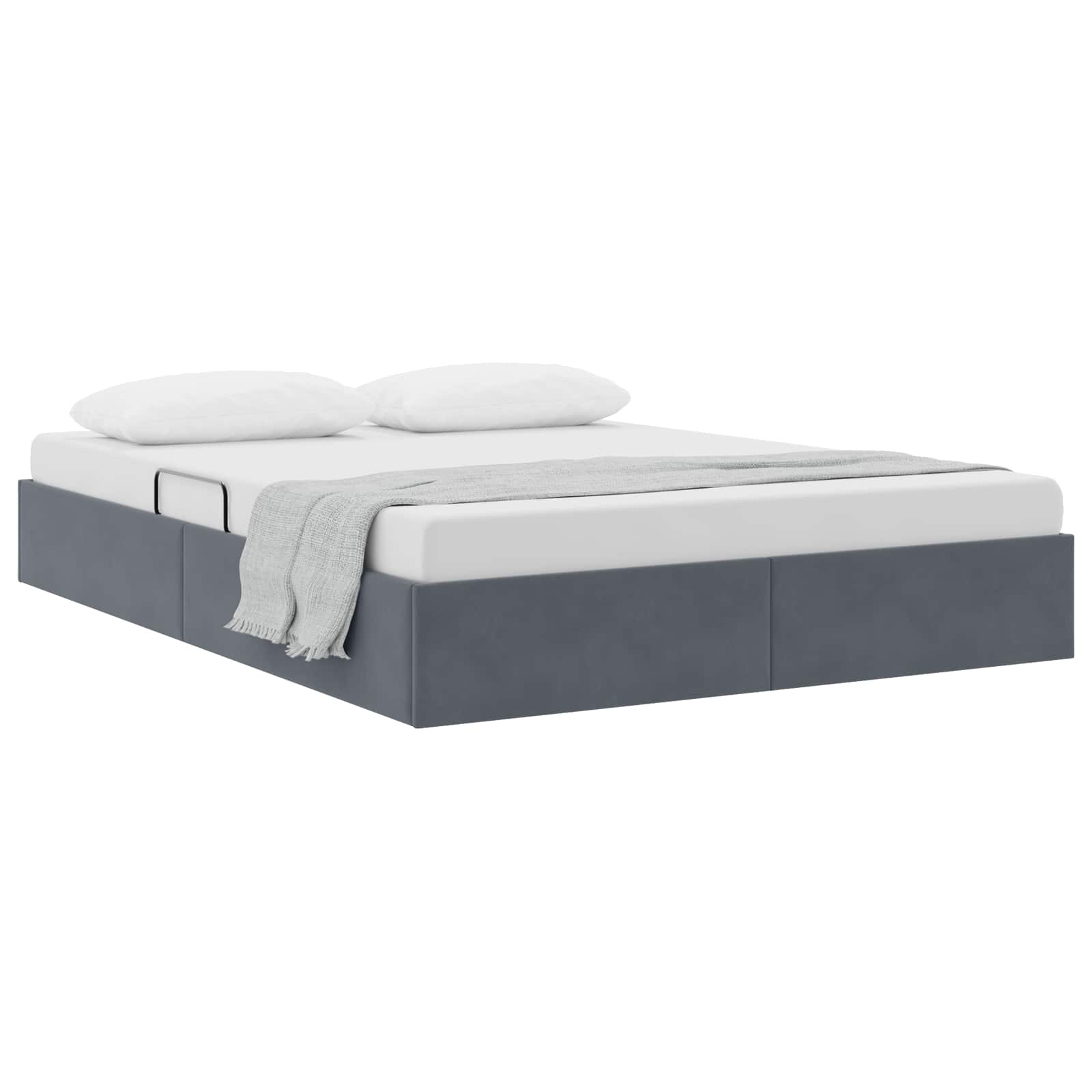 Letto ottomano Grigio Scuro 140 x 200 cm Velluto | homemem39