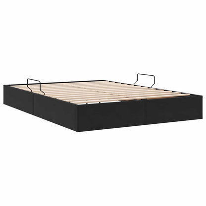 Letto ottomano con archiviazione Nero 140 x 200 cm Velluto | homemem39
