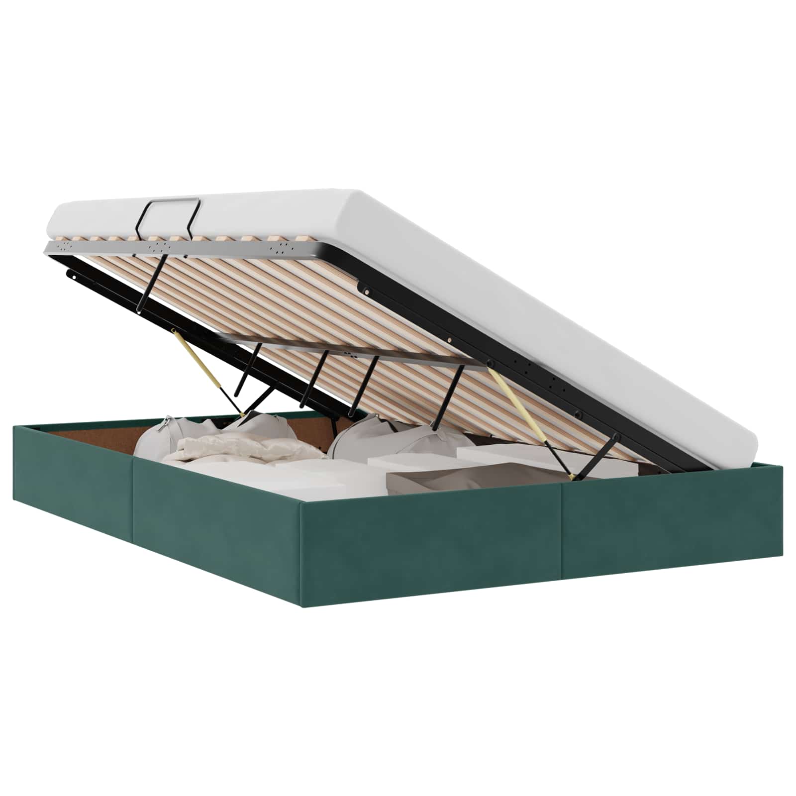 Letto ottomano Verde Scuro 140 x 200 cm Velluto | homemem39
