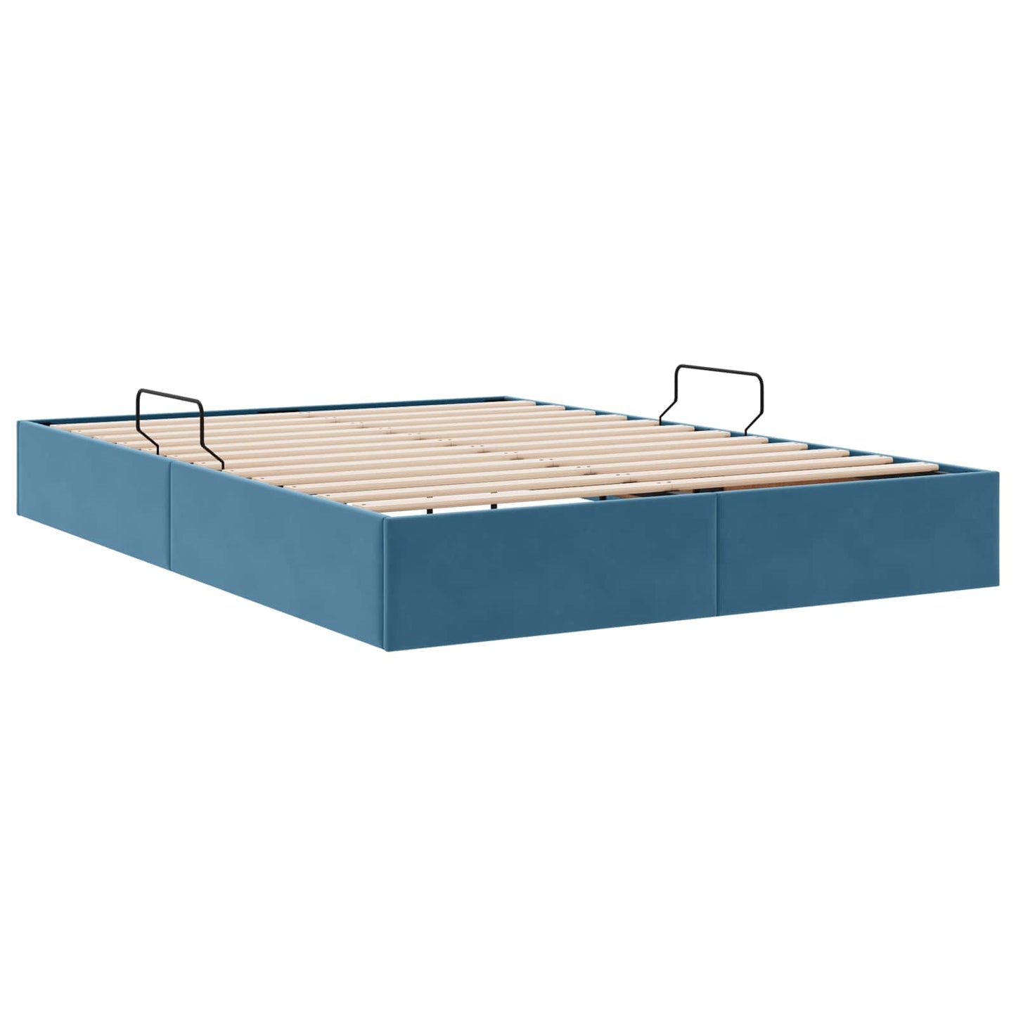 Letto ottomano con archiviazione Blu Scuro 140 x 200 cm Velluto | homemem39