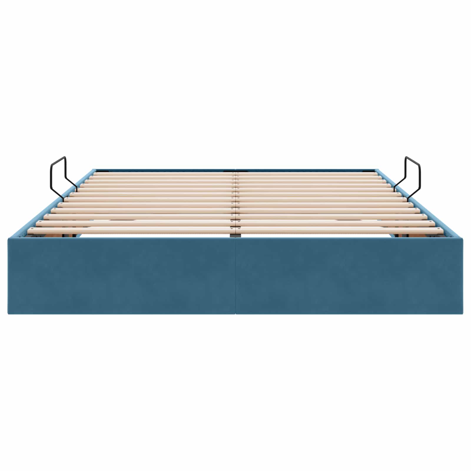 Letto ottomano con archiviazione Blu Scuro 140 x 200 cm Velluto | homemem39