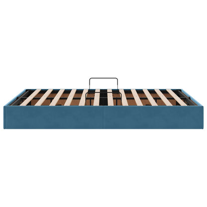 Letto ottomano con archiviazione Blu Scuro 140 x 200 cm Velluto | homemem39